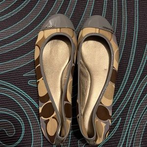 Blue and brown coach flats size 9